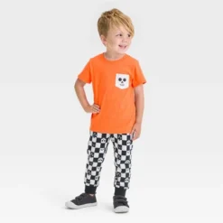 Toddler Boys' Halloween Short Sleeve T-Shirt And Jogger Pants - Cat & Jack™ Orange -Kid Clothing GUEST 4248bd2a 1f6b 416d 8b45 f21d979cb13d