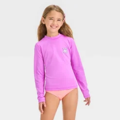 Girls' Animal Icon Printed Rash Guard Swim Top - Cat & Jack™ Purple -Kid Clothing GUEST 427f4375 1e2c 4481 bea8 2f8834fd4f27