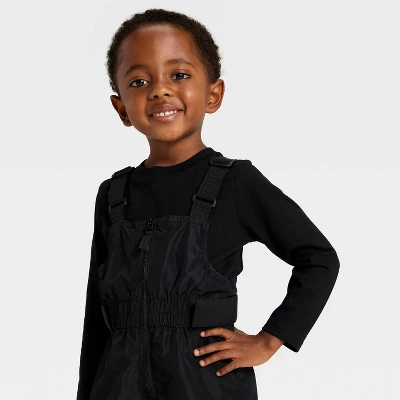 Toddler Solid Snow Bib - Cat & Jack™ Black 4 Toddler Solid Snow Bib - Cat & Jack™ Black - Image 2