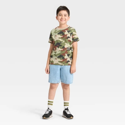 Boys' Short Sleeve Camouflage Printed T-Shirt - Cat & Jack™ Khaki/Green 4 Boys' Short Sleeve Camouflage Printed T-Shirt - Cat & Jack™ Khaki/Green - Image 2