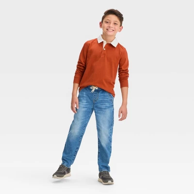 Boys' Long Sleeve Solid Polo Shirt - Cat & Jack™ 4 Boys' Long Sleeve Solid Polo Shirt - Cat & Jack™ - Image 2