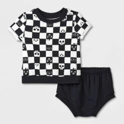 Baby 2pc Checkered Sweatshirt & Bottom Set - Cat & Jack™ Black -Kid Clothing GUEST 46022613 07b7 47c5 8937 d00560604232