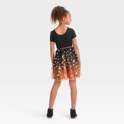 Girls' Short Sleeve Halloween Dress - Cat & Jack™ Black 3 Girls' Short Sleeve Halloween Dress - Cat & Jack™ Black