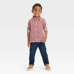 Toddler Boys' Long Sleeve Reversible Flannel Shirt - Cat & Jack™ Burgundy -Kid Clothing GUEST 486fe801 f6f9 48b5 9df0 db4ff2f08ed3