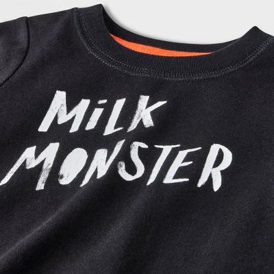 Baby 2pc Milk Monster Top & Bottom Set - Cat & Jack™ Black 4 Baby 2pc Milk Monster Top & Bottom Set - Cat & Jack™ Black - Image 2