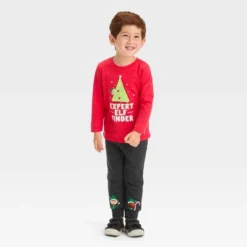 Toddler Boys' 2pc Long Sleeve Graphic T-Shirt And Fleece Jogger Pants Set - Cat & Jack™ Red -Kid Clothing GUEST 4b5a3e3f d7d8 4540 85fd 8dfbfc95fa16