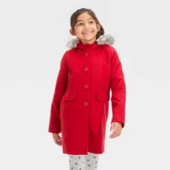 Girls' Faux Wool Jacket - Cat & Jack™ -Kid Clothing GUEST 4b653cb7 239f 43ec b01b 0c04edf4a81b