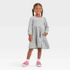 Toddler Girls' Cozy A-Line Dress - Cat & Jack™ Gray -Kid Clothing GUEST 4d2f07d0 223a 40fa bab3 c7a1b042d95c