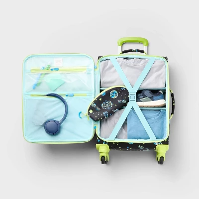 Kids' Softside Carry On Spinner Suitcase Space - Cat & Jack™️ 3 Kids' Softside Carry On Spinner Suitcase Space - Cat & Jack™️
