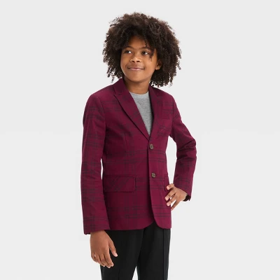 Boys' Plaid Blazer - Cat & Jack™ Red 5 Boys' Plaid Blazer - Cat & Jack™ Red - Image 3