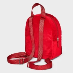 Girls' Quilted Velvet 10" Mini Backpack - Cat & Jack™ Red