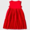 Girls' Adaptive Sleeveless Sequin Tulle Dress - Cat & Jack™ Red -Kid Clothing GUEST 4f348046 dec2 428b 9850 329a5733c788