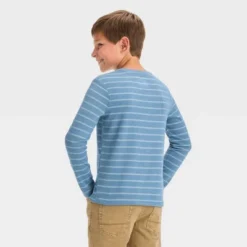 Boys' Long Sleeve Striped Henley Shirt - Cat & Jack™