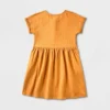 Girls' Adaptive Short Sleeve Knit Dress - Cat & Jack™ Dark Mustard Yellow -Kid Clothing GUEST 5013bbd0 d8d6 4af1 a4a0 21aadd5eff7c