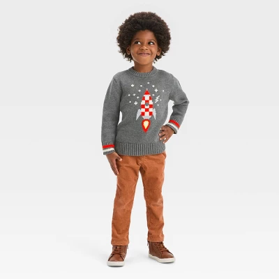 Toddler Boys' Sweater - Cat & Jack™ Heather Gray 4 Toddler Boys' Sweater - Cat & Jack™ Heather Gray - Image 2