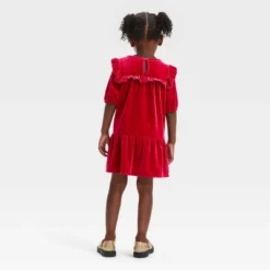 Toddler Girls' Solid Short Sleeve A-Line Dress - Cat & Jack™ Red