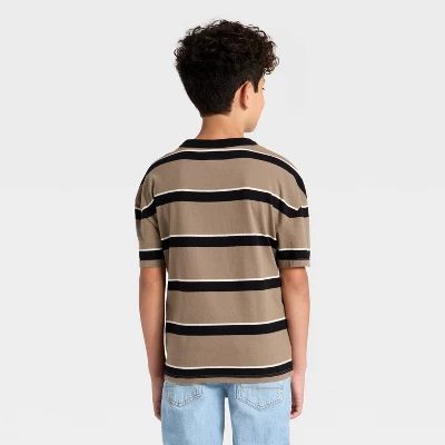 Boys' Short Sleeve Striped Oversized T-Shirt - Cat & Jack™ 3 Boys' Short Sleeve Striped Oversized T-Shirt - Cat & Jack™