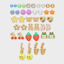 Girls' 20k Bright Cherries And Smileys Earring Set - Cat & Jack™️: Nickel-Free Metal, Post Closure, Drop, Hoop, Stud Styles 7 Girls' 20k Bright Cherries And Smileys Earring Set - Cat & Jack™️: Nickel-Free Metal, Post Closure, Drop, Hoop, Stud Styles -Kid Clothing GUEST 516c9632 d9a9 4bdd 92be 7ddf8f6872a9