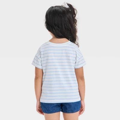 Toddler Girls' Lemon Striped Graphic T-Shirt - Cat & Jack™ Light Blue 4 Toddler Girls' Lemon Striped Graphic T-Shirt - Cat & Jack™ Light Blue - Image 2