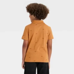 Boys' Short Sleeve Printed Polo Shirt - Cat & Jack™ Orange
