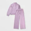 Girls' Adaptive French Terry Sweater Top & Bottom Set - Cat & Jack™ Mauve Purple -Kid Clothing GUEST 5272ed7c f547 4db1 b2f8 9919f33b3909