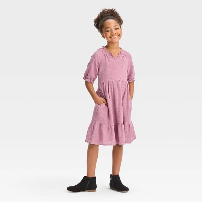 Girls' Short Sleeve Eyelet Dress - Cat & Jack™ 4 Girls' Short Sleeve Eyelet Dress - Cat & Jack™ - Image 2