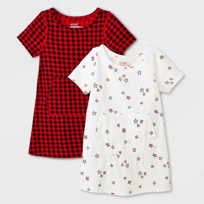 Toddler Girls' 2pk Adaptive Short Sleeve Holiday Dress - Cat & Jack™ Off-White 6 Toddler Girls' 2pk Adaptive Short Sleeve Holiday Dress - Cat & Jack™ Off-White - Image 4