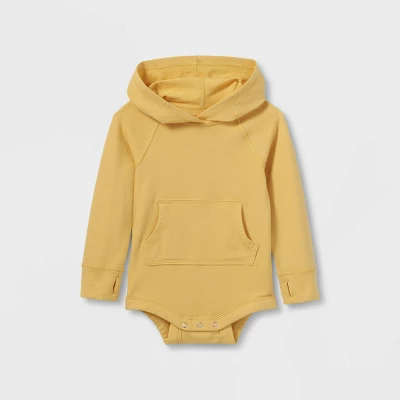 Toddler Girls' Adaptive Hooded Adjustable Long Sleeve Bodysuit - Cat & Jack™ Light Mustard Yellow 5 Toddler Girls' Adaptive Hooded Adjustable Long Sleeve Bodysuit - Cat & Jack™ Light Mustard Yellow - Image 3