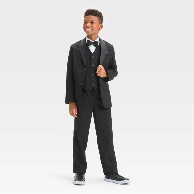 Boys' Suit Tuxedo Jacket - Cat & Jack™ Black 4 Boys' Suit Tuxedo Jacket - Cat & Jack™ Black - Image 2