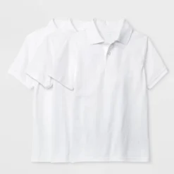 Boys' 3pk Short Sleeve Pique Uniform Polo Shirt - Cat & Jack™ White