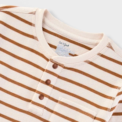 Boys' Adaptive Long Sleeve 'Stripe' Thermal Top - Cat & Jack™ Cream 4 Boys' Adaptive Long Sleeve 'Stripe' Thermal Top - Cat & Jack™ Cream - Image 2