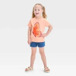 Toddler Girls' Butterfly Graphic T-Shirt - Cat & Jack™ Peach Orange 8 Toddler Girls' Butterfly Graphic T-Shirt - Cat & Jack™ Peach Orange -Kid Clothing GUEST 591cd46e 495a 4632 8e4f ad2e360c011b