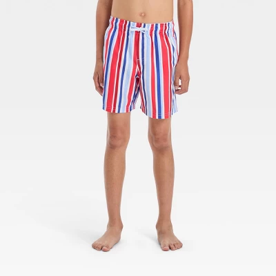 Boys' Multi Striped Swim Shorts - Cat & Jack™ Blue 5 Boys' Multi Striped Swim Shorts - Cat & Jack™ Blue - Image 3