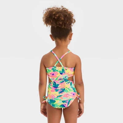 Toddler Girls' Cut Out Floral One Piece Swimsuit - Cat & Jack™ 4 Toddler Girls' Cut Out Floral One Piece Swimsuit - Cat & Jack™ - Image 2