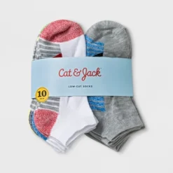 Boys' 10pk Stripe Low Cut Socks - Cat & Jack™