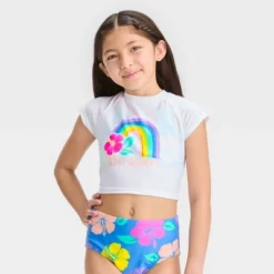 Girls' 3pc 'Happy Hibiscus' Cropped Rash Guard Swimwear Set - Cat & Jack™ 9 Girls' 3pc 'Happy Hibiscus' Cropped Rash Guard Swimwear Set - Cat & Jack™ -Kid Clothing GUEST 5c272e43 d3ea 4533 8c9e 71744677dd33