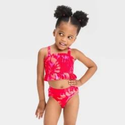 Toddler Girls' Tie-Dye Midkini Set - Cat & Jack™ Red -Kid Clothing GUEST 5c38a937 7378 45a6 9558 f020c5172b5f