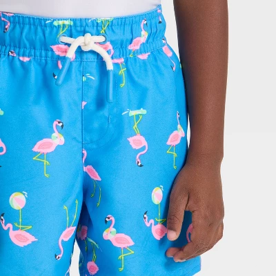 Toddler Boys' Short Sleeve Skateboarding Flamingo Rashguard Swim Set - Cat & Jack™ Blue 5 Toddler Boys' Short Sleeve Skateboarding Flamingo Rashguard Swim Set - Cat & Jack™ Blue - Image 3