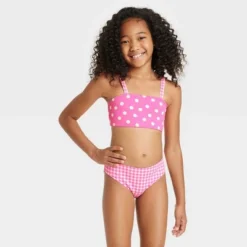 Girls' Gingham Spots Polka Dots Bikini Set - Cat & Jack™ Pink -Kid Clothing GUEST 5ea1f1f4 4ed0 48af bbda b7e52b80a662