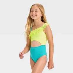 Girls' 'Beach Dreams' Solid One Piece Swimsuit - Cat & Jack™ Yellow/Light Blue 7 Girls' 'Beach Dreams' Solid One Piece Swimsuit - Cat & Jack™ Yellow/Light Blue -Kid Clothing GUEST 607b883c a952 45c1 afa7 5dce7a3e5f61