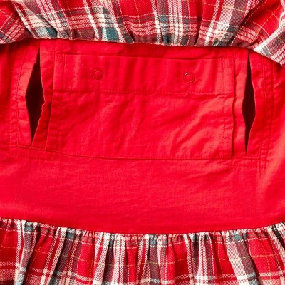 Toddler Girls' Adaptive Abdominal Access Long Sleeve Plaid Tiered Woven Dress - Cat & Jack™ Red 5 Toddler Girls' Adaptive Abdominal Access Long Sleeve Plaid Tiered Woven Dress - Cat & Jack™ Red - Image 3