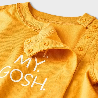 Baby Side Snap Adaptive Long Sleeve T-Shirt - Cat & Jack™ Yellow 4 Baby Side Snap Adaptive Long Sleeve T-Shirt - Cat & Jack™ Yellow - Image 2