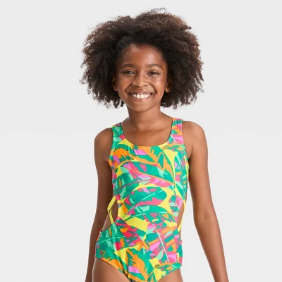 Girls' Paradise Palm Sleeveless One Piece Swimsuit - Cat & Jack™ 5 Girls' Paradise Palm Sleeveless One Piece Swimsuit - Cat & Jack™ - Image 3
