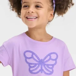 Toddler Girls' Butterfly Graphic T-Shirt - Cat & Jack™ Lilac Purple