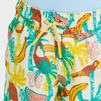 Toddler Boys' Tropical Toucan Swim Shorts - Cat & Jack™ Cream 4 Toddler Boys' Tropical Toucan Swim Shorts - Cat & Jack™ Cream - Image 2
