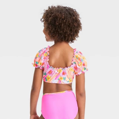 Girls' Daisy Swirls Bikini Set - Cat & Jack™ Pink 4 Girls' Daisy Swirls Bikini Set - Cat & Jack™ Pink - Image 2