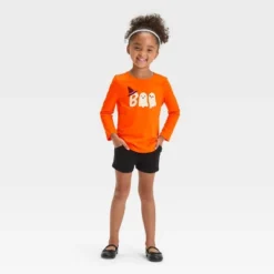 Toddler Girls' Halloween Ghost Long Sleeve T- Shirt - Cat & Jack™ Dark Orange -Kid Clothing GUEST 65ff341f 022a 4555 bdb4 be4e6f8288c9