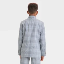 Boys' Plaid Suit Jacket - Cat & Jack™ Dark Gray