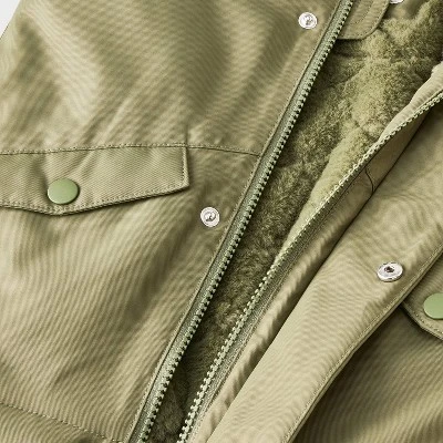 Toddler Boys' Cozy Lined Playground Parka Jacket - Cat & Jack™ Olive Green 5 Toddler Boys' Cozy Lined Playground Parka Jacket - Cat & Jack™ Olive Green - Image 3
