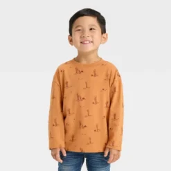 Toddler Boys' Long Sleeve Western Cactus T-Shirt - Cat & Jack™ Brown -Kid Clothing GUEST 67c9ba99 6cf6 4553 a082 84fa05c0022c
